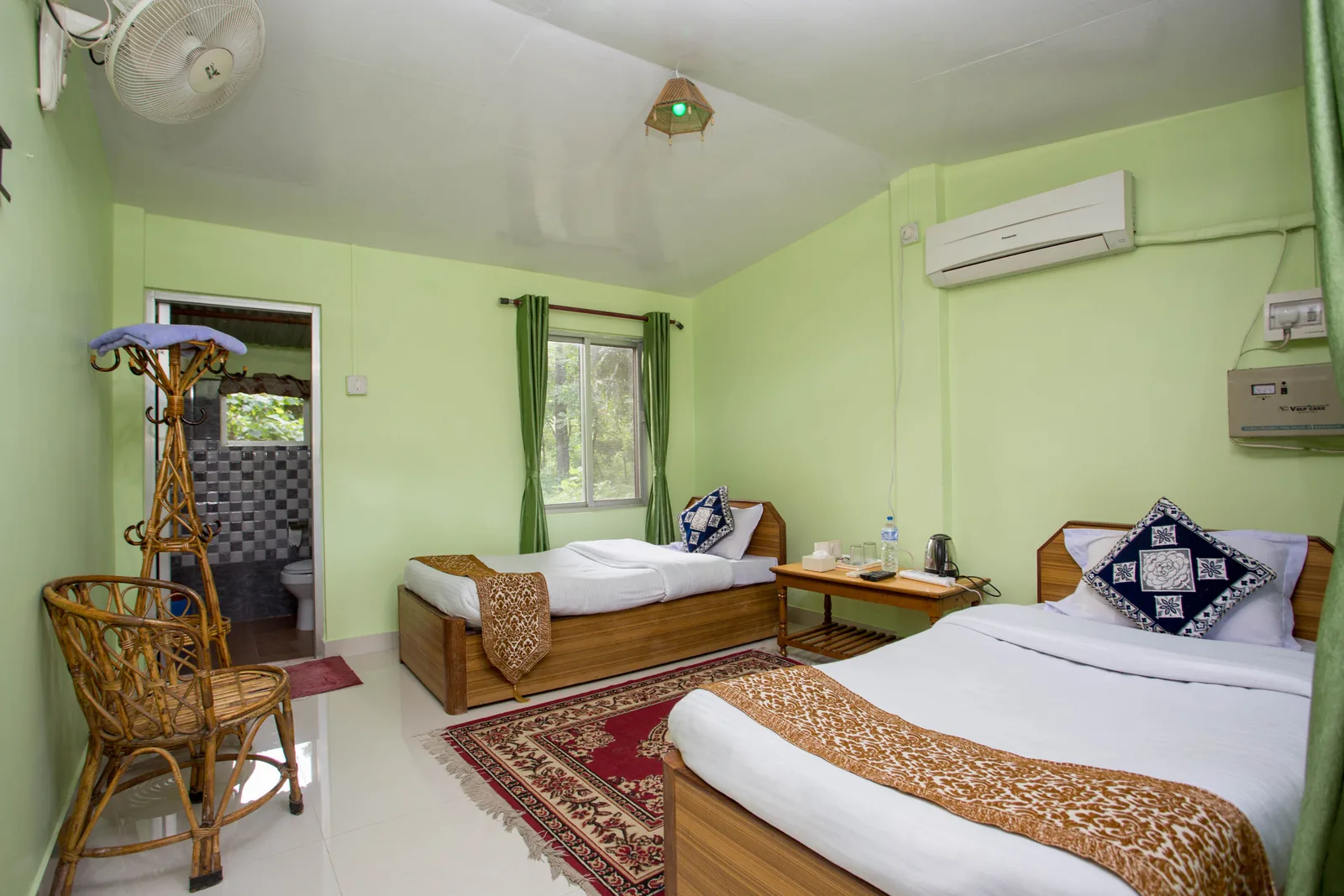 Twin Single Room at Shuklaphanta Jungle Cottage with private bathroom